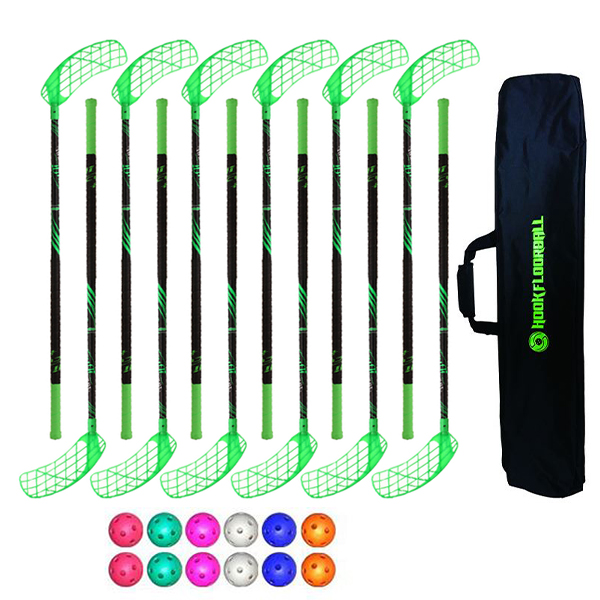 경기용 플로어볼 스틱세트 - ACCUFLI) AirTek A90 Green 90cm set   | 플로어볼 전문 쇼핑몰 후크몰