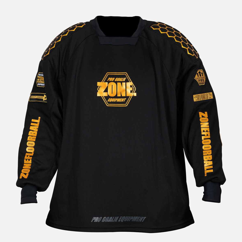 플로어볼 골키퍼 유니폼 - ZONE) 골키퍼 상의 PRO3 SUPERWIDE black/gold | HOOK