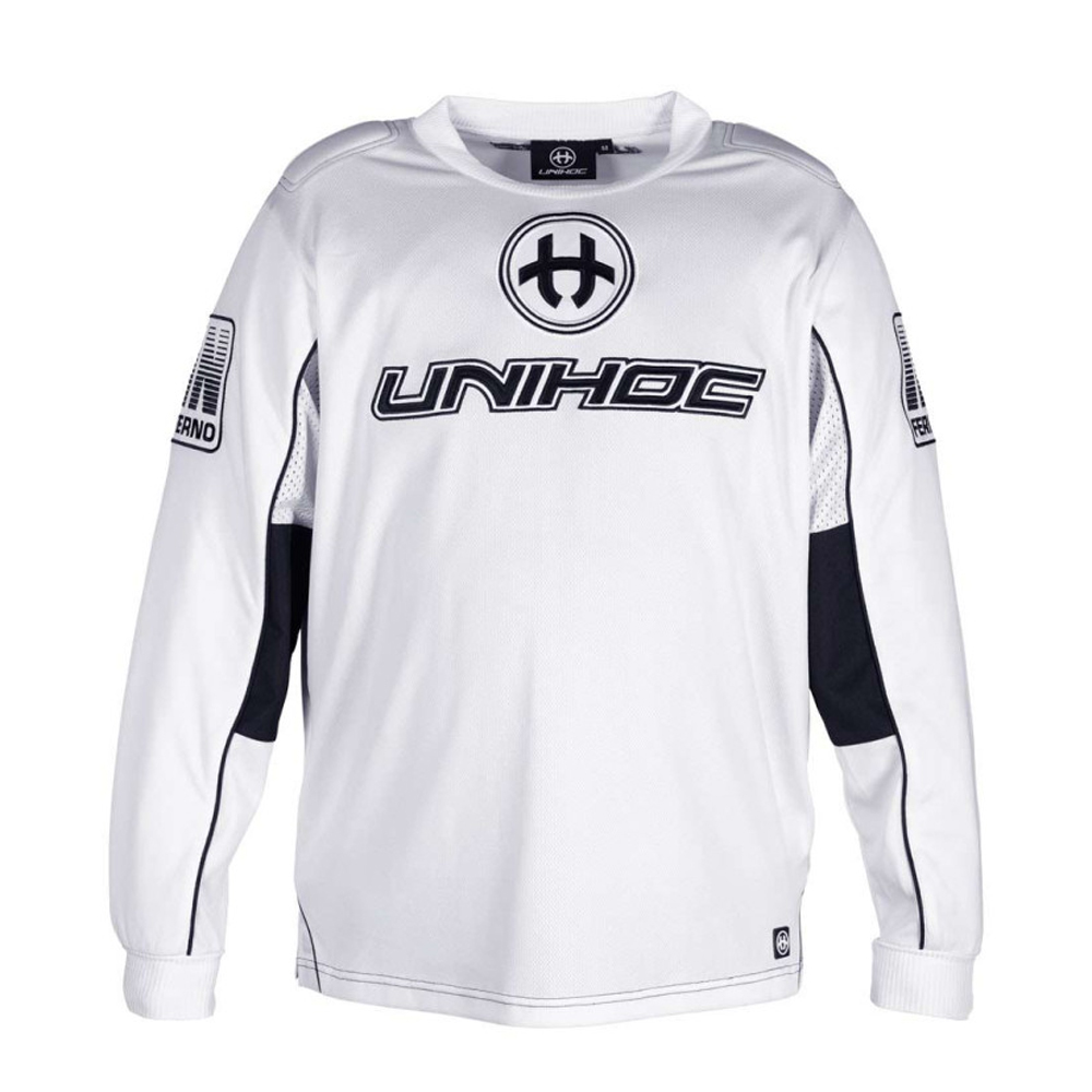 플로어볼 골키퍼 유니폼 - UNIHOC) 골키퍼상의 INFERNO all white | 플로어볼 전문 쇼핑몰 후크몰