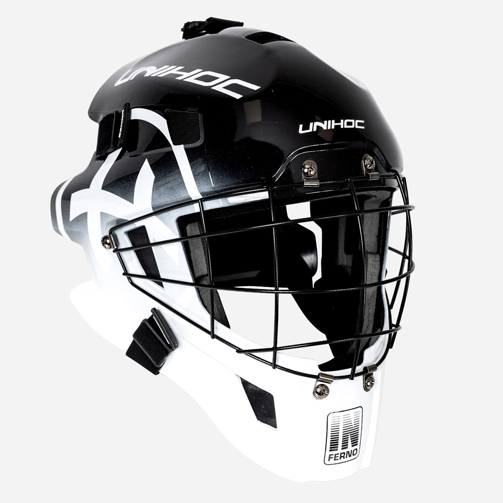 플로어볼 골키퍼 헬멧 - UNIHOC) INFERNO 44 black/white | 플로어볼 전문 쇼핑몰 후크몰