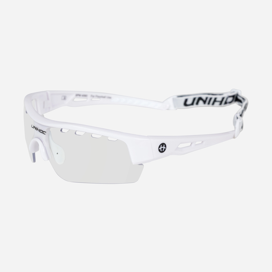플로어볼 고글 - UNIHOC) ENERGY Junior all white | 플로어볼 전문 쇼핑몰 후크몰