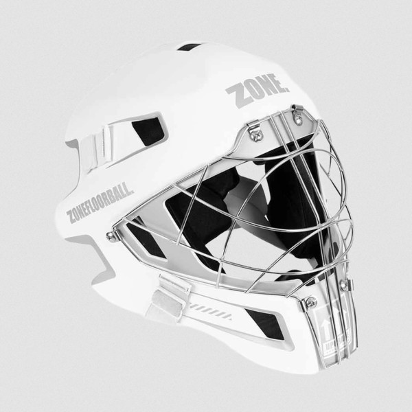 플로어볼 골키퍼 헬멧 - ZONE) UPRADE CAT EYE CAGE white/silver | HOOK