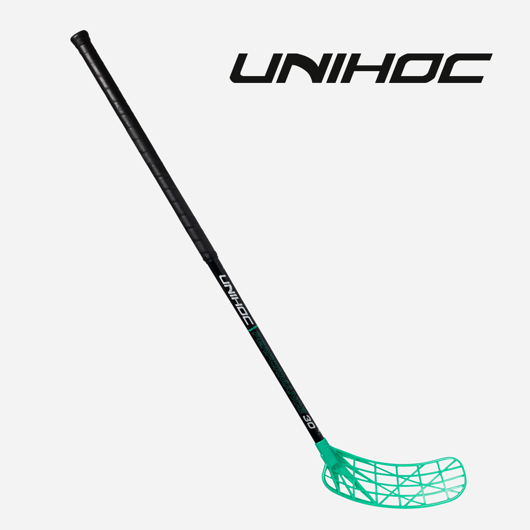 플로어볼 스틱 - UNIHOC) EVOLITE PERFORMANCE SLIM FL 30 black/turq 92cm | 플로어볼 전문 쇼핑몰 후크몰