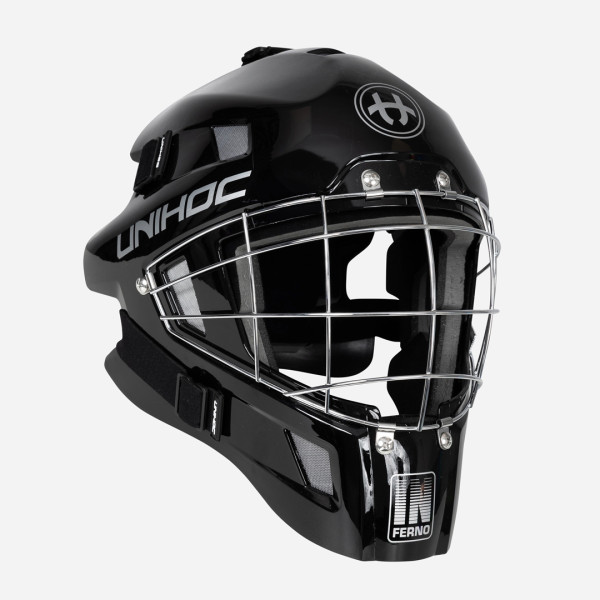 플로어볼 골키퍼 헬멧 - UNIHOC) INFERNO 44 black-silver | HOOK